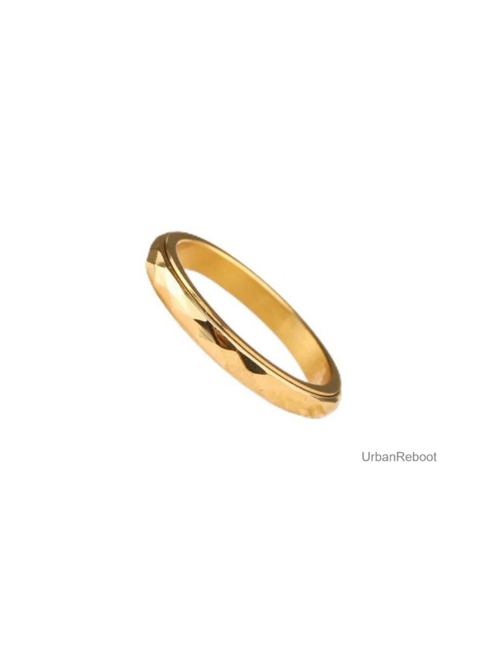 Hammered Gold Plated Spinning Fidget Ring for Anxiety